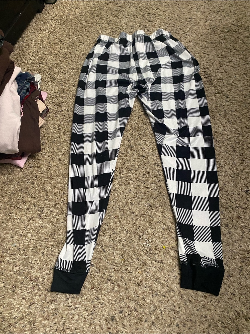 isotoner Black and White Buffalo Plaid Pajama Pants